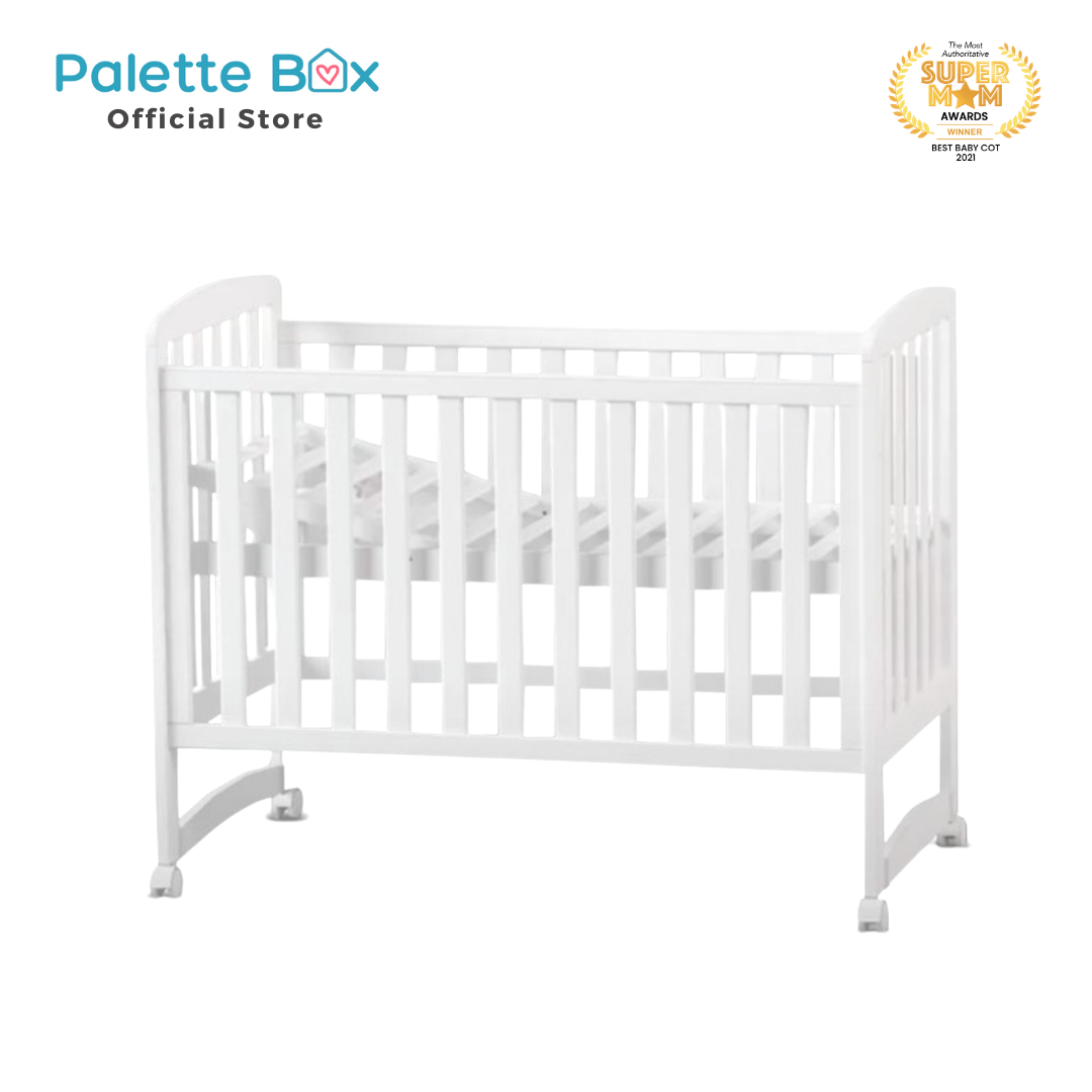 PREORDER APRIL 2024 Palette Box Sweet Dreams Avant Garde 10-in-1 Convertible Baby Cot with Anti-Colic System (ACS) & Rocker - Drop Gate