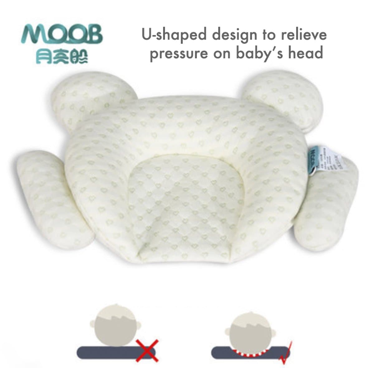 MOOB Baby Anti-Flathead Latex Pillow