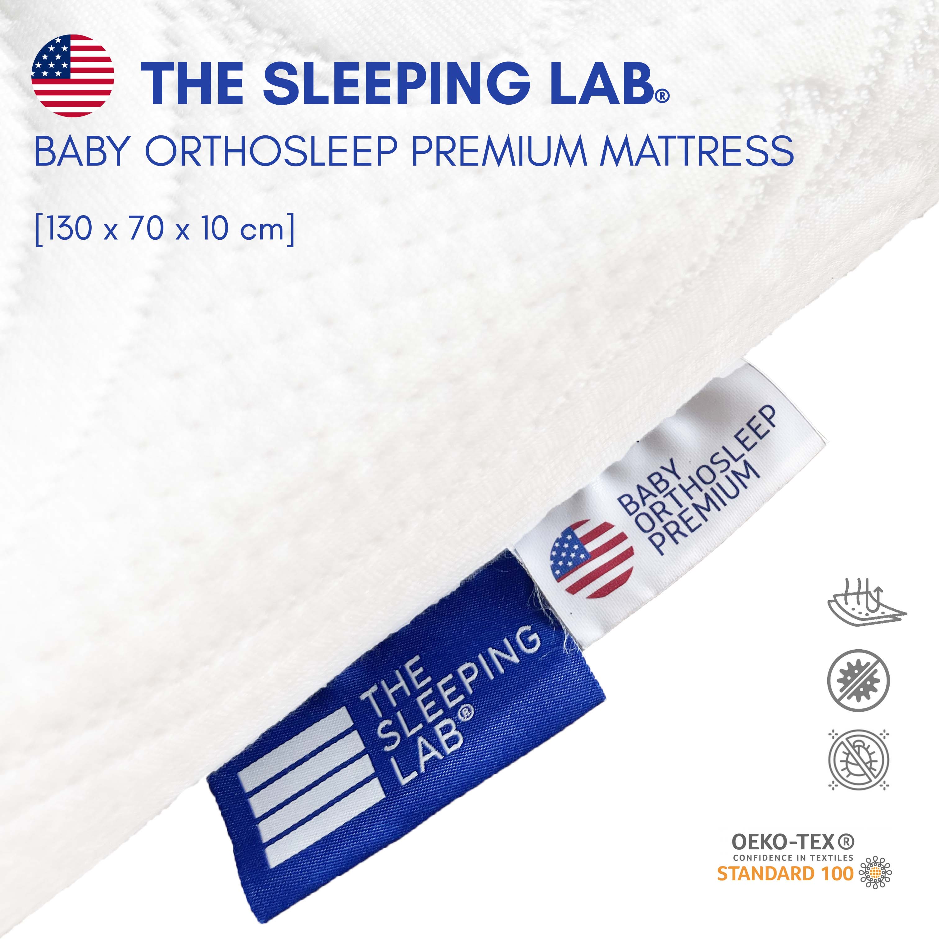 THE SLEEPING LAB Baby OrthoCare Premium Mattress – Orthopedic Support | 130x70x10cm