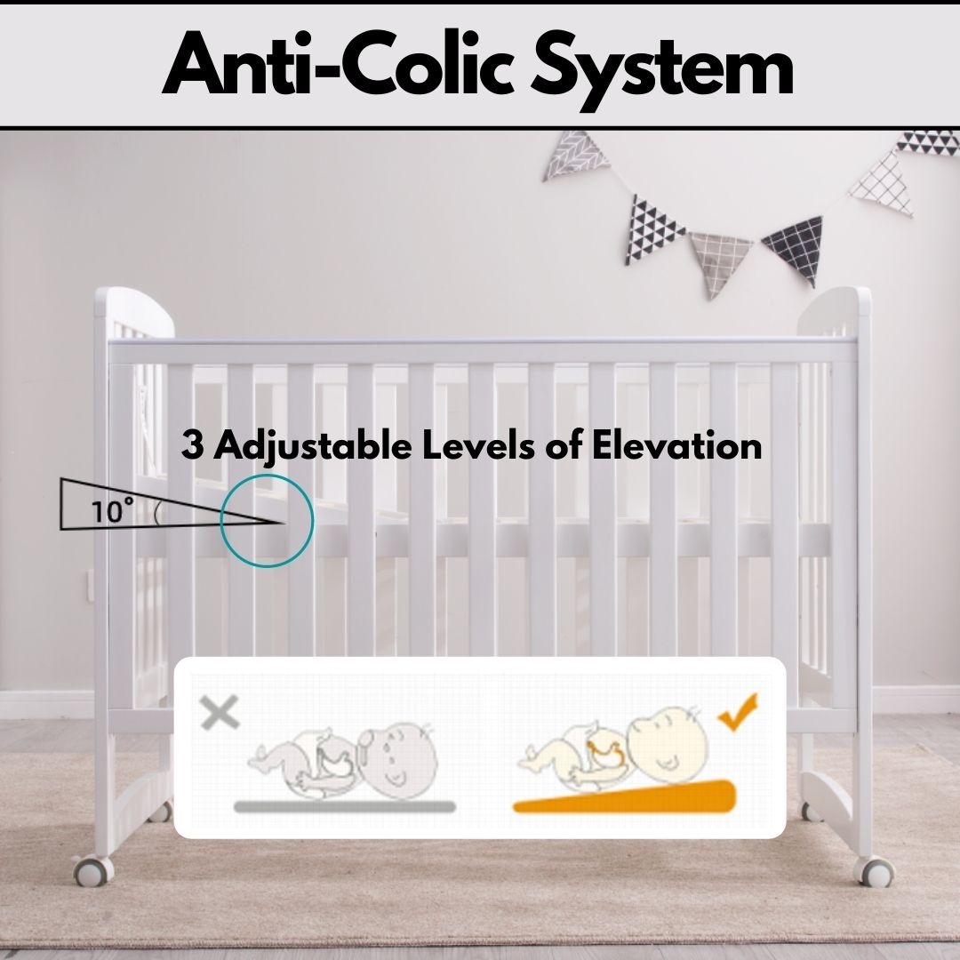 Preorder 20 Oct 
Palette Box Sweet Dreams Avant Garde 10-in-1 Convertible Baby Cot with Anti-Colic System (ACS) & Rocker - Drop Gate + The Sleeping Lab Baby OrthoCare Plus (Micro-Tencel Fabric) Mattress 4 Inch (120x60cm)