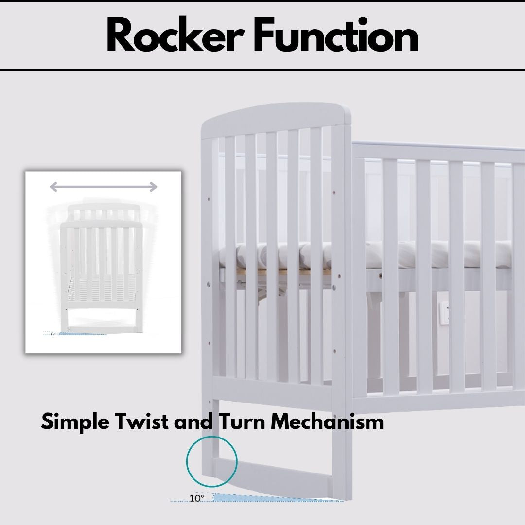 Preorder 20 Oct 
Palette Box Sweet Dreams Avant Garde 10-in-1 Convertible Baby Cot with Anti-Colic System (ACS) & Rocker - Drop Gate + The Sleeping Lab Baby OrthoCare Plus (Micro-Tencel Fabric) Mattress 4 Inch (120x60cm)