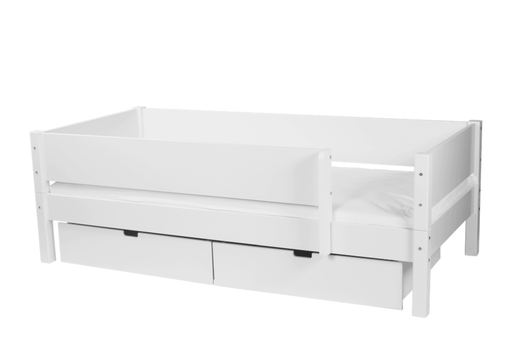 Manis-h Kids Single Bed with Safety Rail and Drawers - MIMER