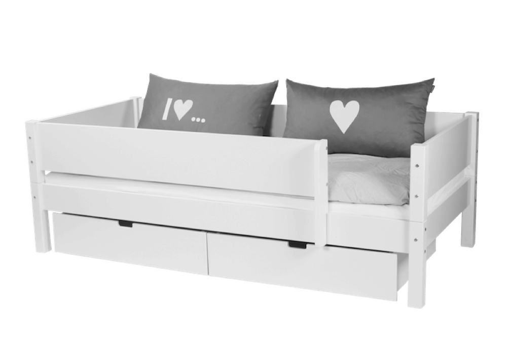 Manis-h Kids Single Bed with Safety Rail and Drawers - MIMER