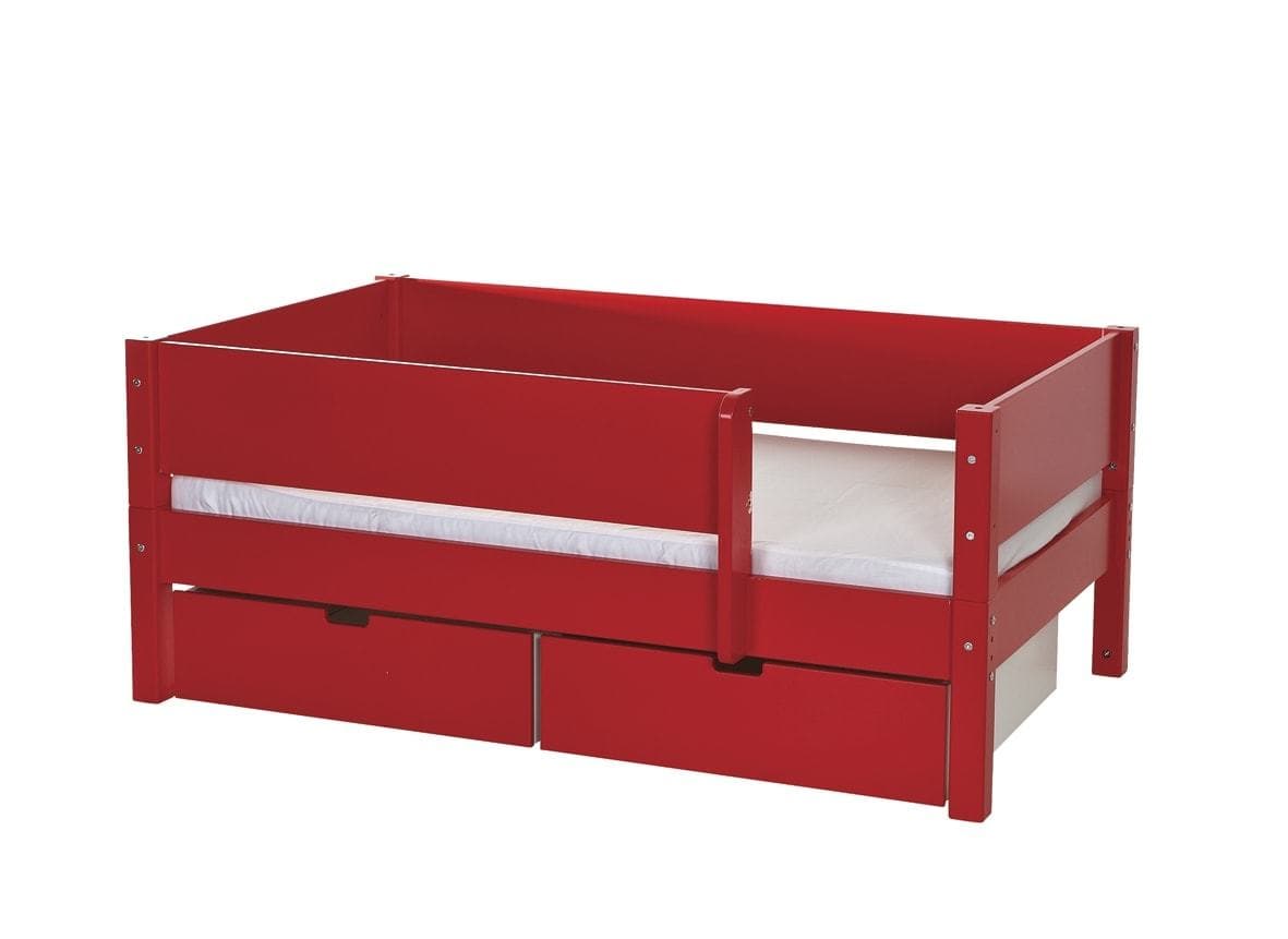 Manis-h Kids Single Bed with Safety Rail and Drawers - MIMER