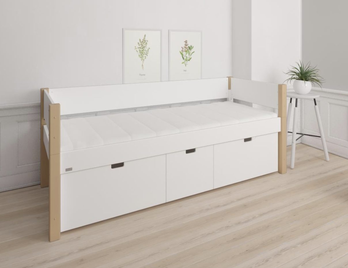 Manis-h Kids Single Bed with High Drawers - NANNA