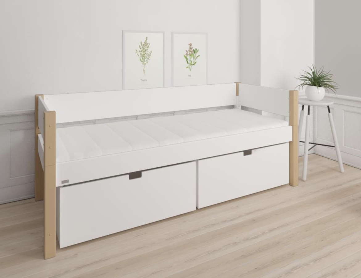 Manis-h Kids Single Bed with High Drawers - NANNA