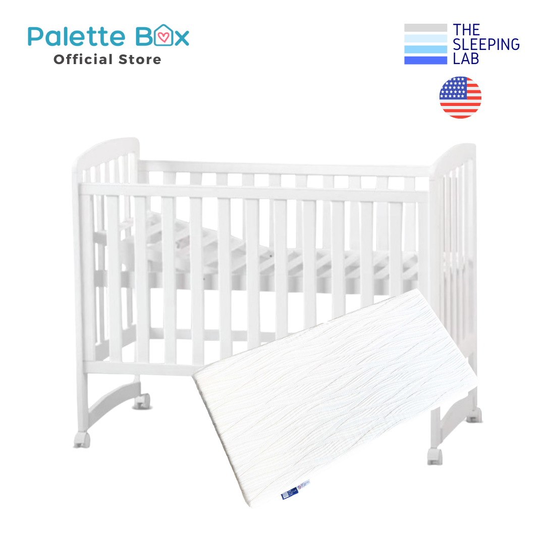 PREORDER APRIL 2024 Palette Box Sweet Dreams Avant Garde 10-in-1 Convertible Baby Cot with Anti-Colic System (ACS) & Rocker - Drop Gate + The Sleeping Lab Baby OrthoCare Latex (Micro-Tencel Fabric Removable Cover) Mattress (120x60cm)