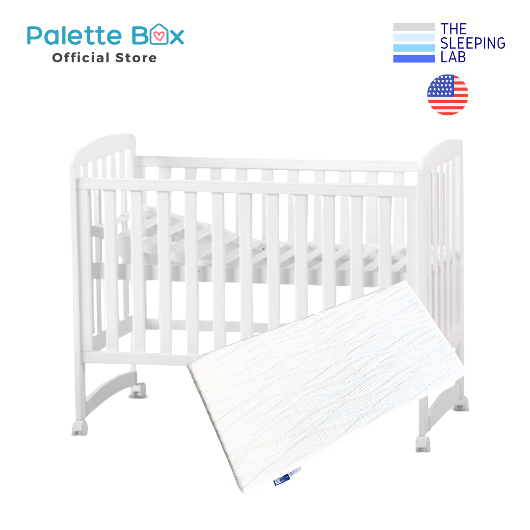 Preorder 20 Oct 
Palette Box Sweet Dreams Avant Garde 10-in-1 Convertible Baby Cot with Anti-Colic System (ACS) & Rocker - Drop Gate + The Sleeping Lab Baby OrthoCare Plus (Micro-Tencel Fabric) Mattress 4 Inch (120x60cm)