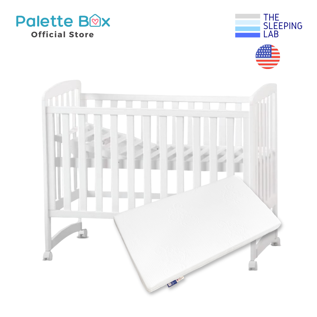 Preorder 20 Oct 
Palette Box Sweet Dreams Avant Garde 10-in-1 Convertible Baby Cot with Anti-Colic System (ACS) & Rocker - Drop Gate + The Sleeping Lab Baby Orthosleep Premium Mattress 4 Inch (120x60cm)