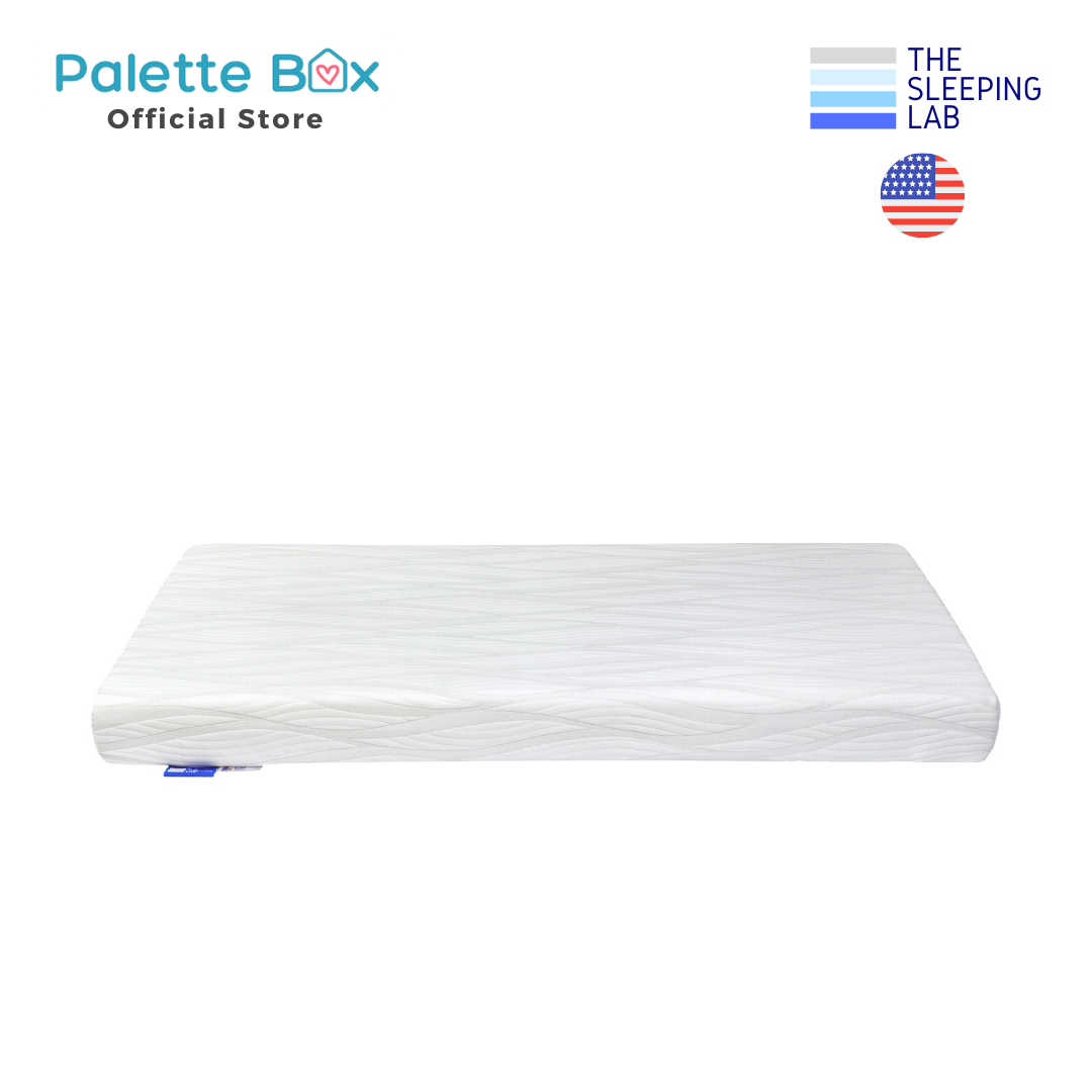 Palette Box Sweet Dreams 7-in-1 Convertible Baby Cot with Rocker - Drop Gate (120x60cm) + The Sleeping Lab Baby OrthoCare Plus (Micro-Tencel Fabric) Mattress 4 Inch (120x60cm)