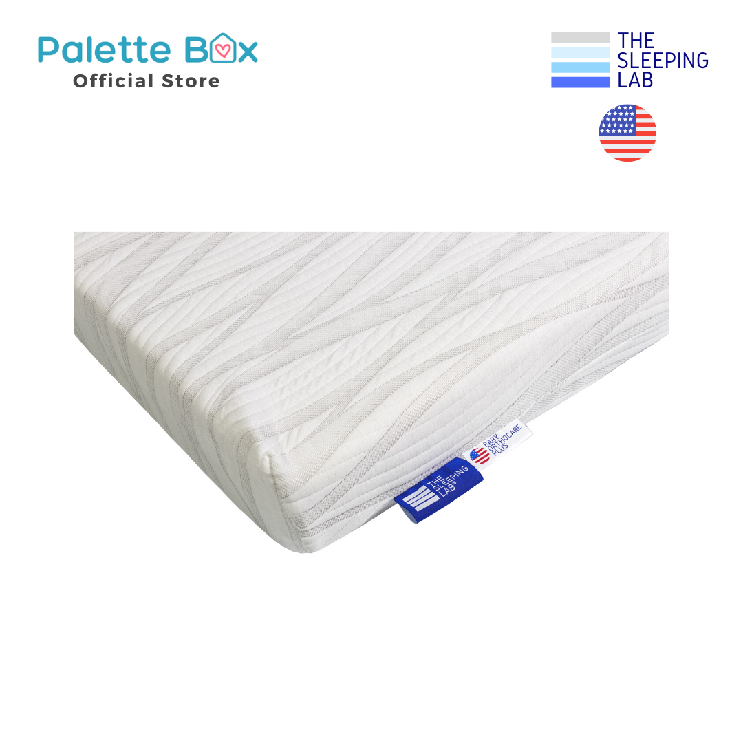 Palette Box Sweet Dreams 7-in-1 Convertible Baby Cot with Rocker - Drop Gate (120x60cm) + The Sleeping Lab Baby OrthoCare Plus (Micro-Tencel Fabric) Mattress 4 Inch (120x60cm)