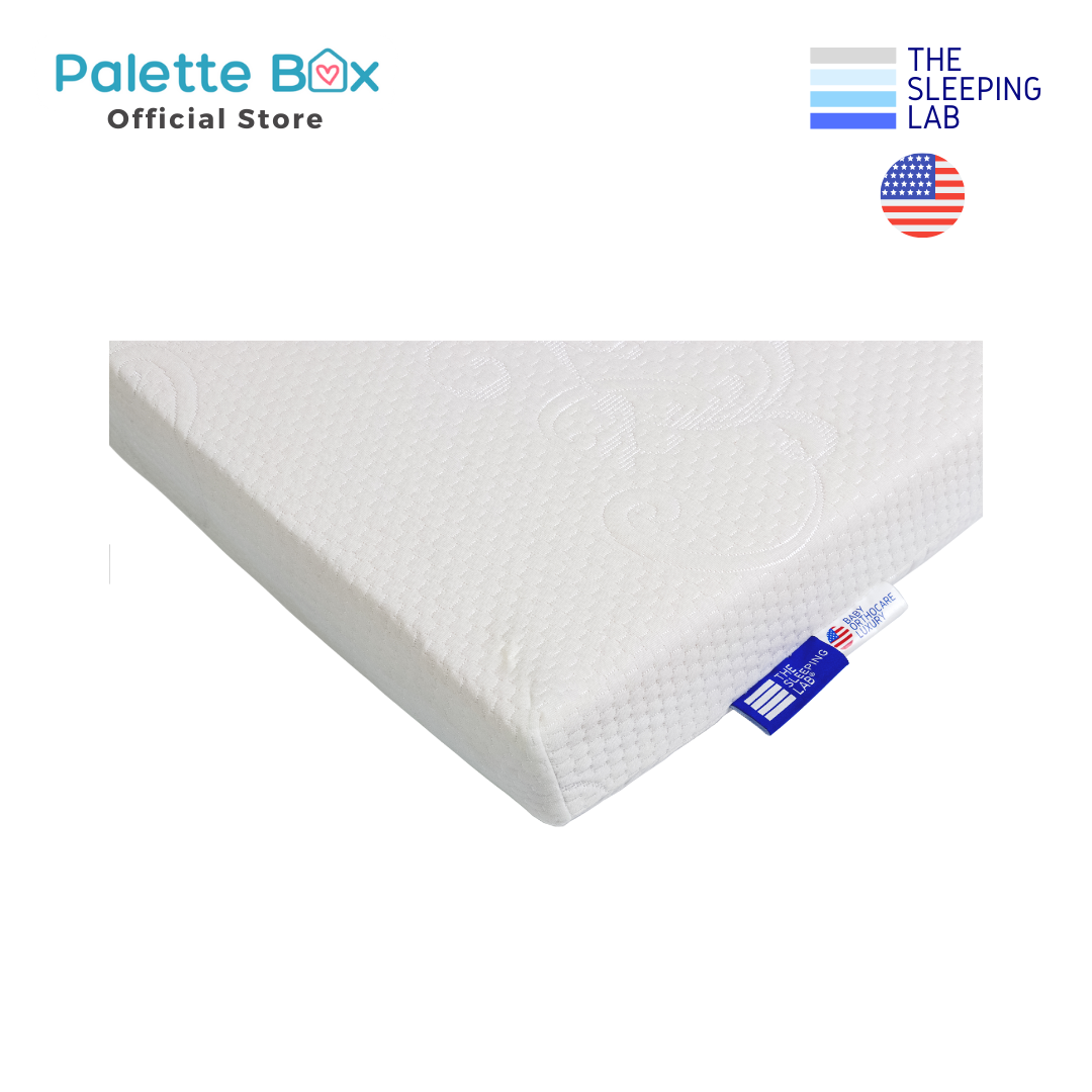 Palette Box Sweet Dreams 7-in-1 Convertible Baby Cot with Rocker - Drop Gate (120x60cm) + The Sleeping Lab Baby OrthoCare Luxury Mattress 4 Inch (120x60cm)