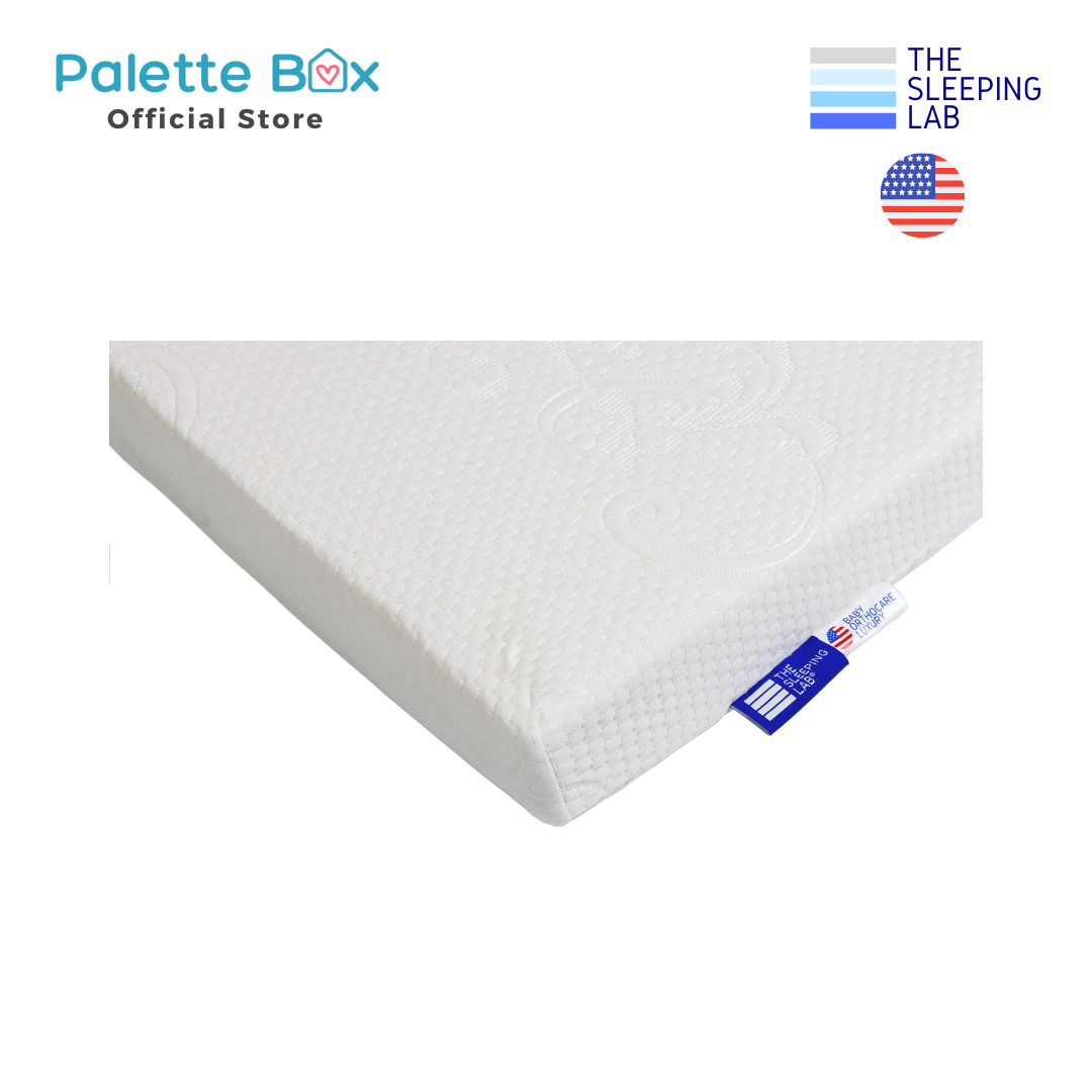 Palette Box Sweet Dreams Avant Garde 10-in-1 Convertible Baby Cot with Anti-Colic System (ACS) & Rocker - Drop Gate + The Sleeping Lab Baby OrthoCare Luxury Mattress 4 Inch (120x60cm)
