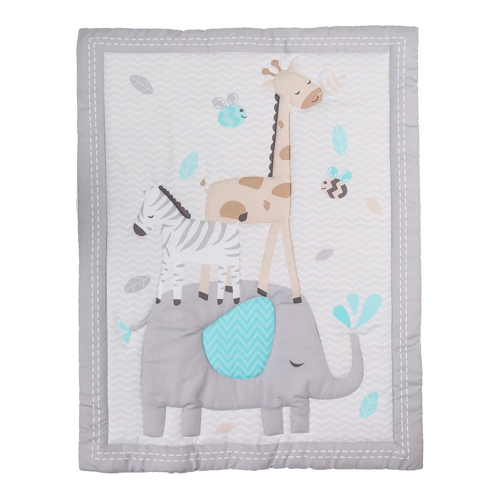 Palette Box 8-Pieces Bedding Set (Polyester) – Grey Party Zoo